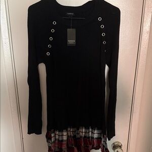 Torrid Black and Red Plaid Sweater